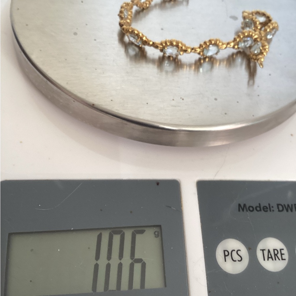 10k AQUAMARINE BRACELET - Picture 5 of 6